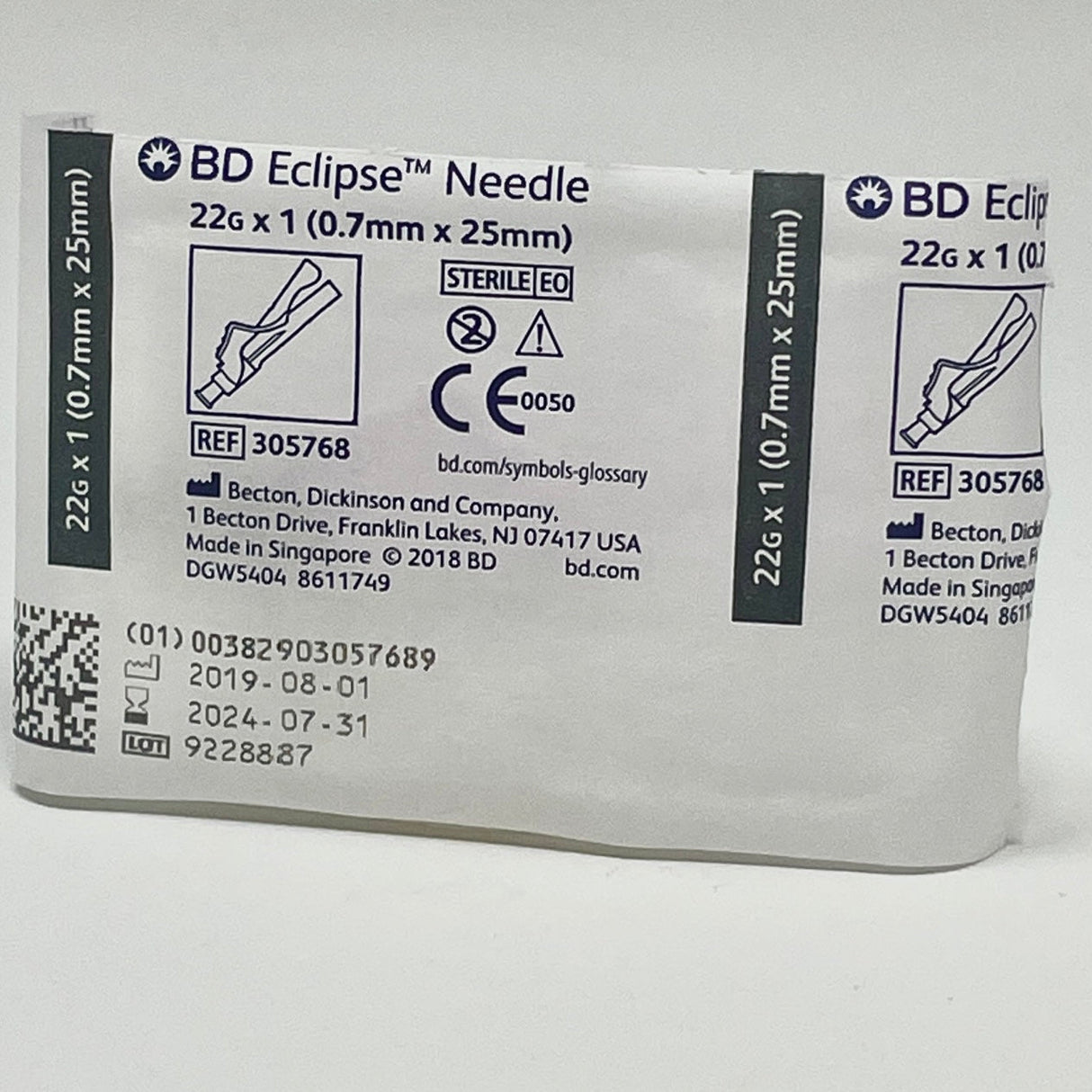 22G BD Eclipse Safety Needle with Pivoting Shield | BD-Medical Devices-Birth Supplies Canada