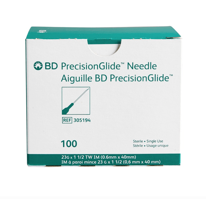 23G Thin Wall PrecisionGlide Hypodermic Needle | BD-Needles-Birth Supplies Canada