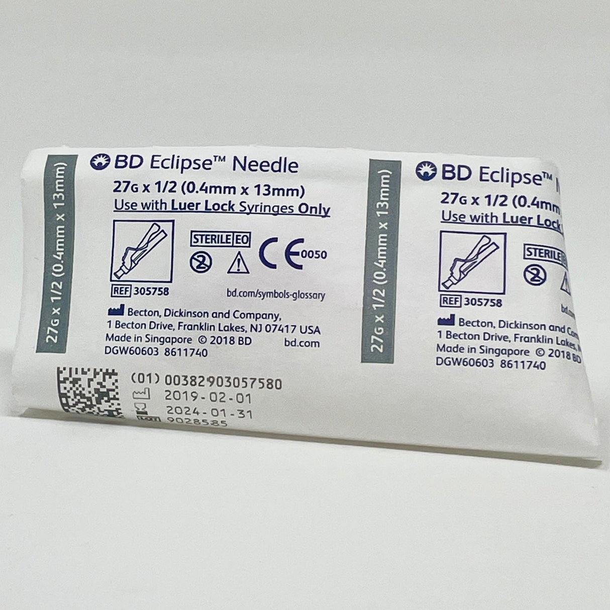 27G BD Eclipse Safety Needle with Pivoting Shield | BD-Needles-Birth Supplies Canada