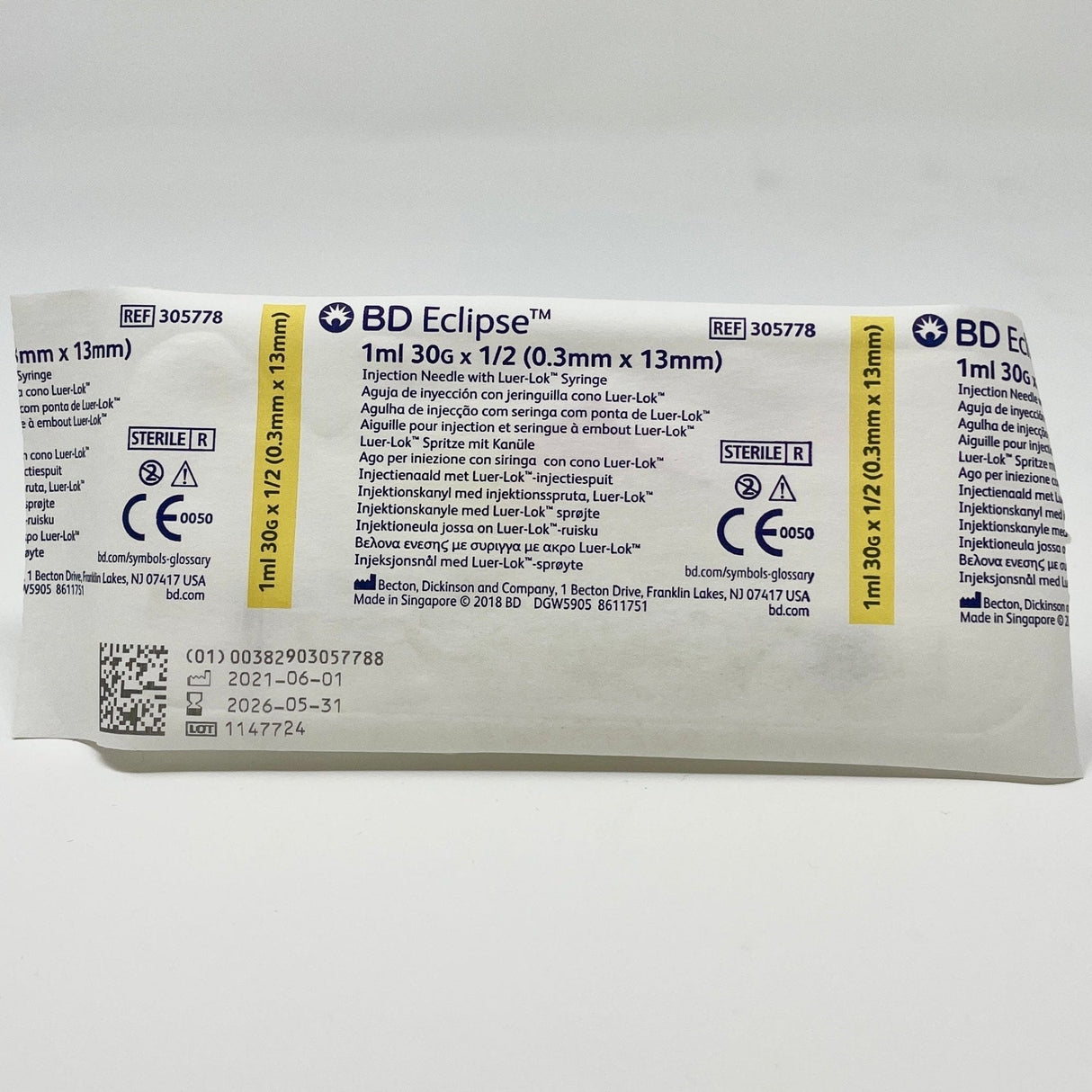30G BD Eclipse Safety Syringe 1 cc (1 mL) Luer-Lok | BD-Medical Devices-Birth Supplies Canada