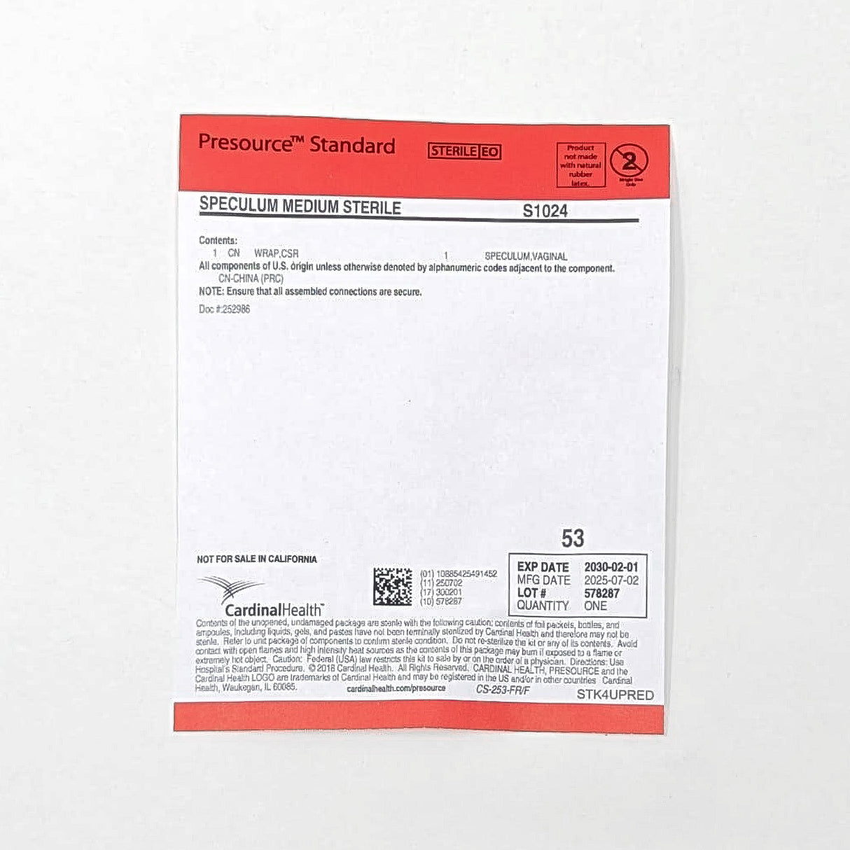 Disposable Vaginal Speculum ~ Sterile Single Use-Vaginal Exam Supplies-Birth Supplies Canada