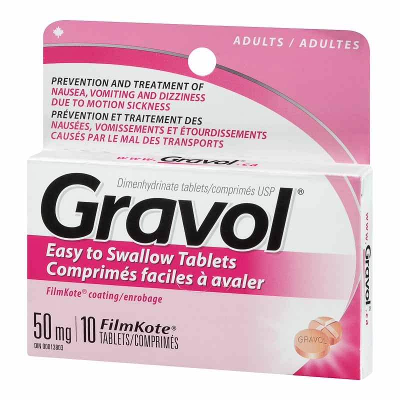 Gravol ~ Dimenhydrinate 50mg-Vitamins-Birth Supplies Canada