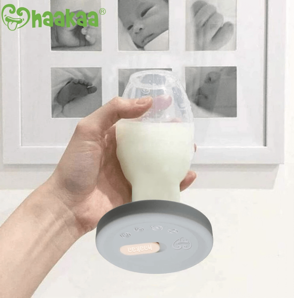 Haakaa Grey Silicone Lid ~ fits all pumps-Lactation Aids-Birth Supplies Canada