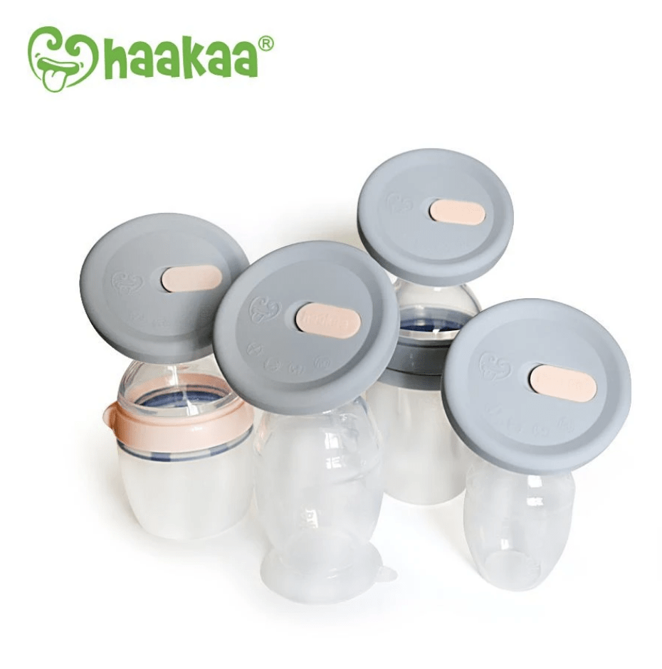 Haakaa Grey Silicone Lid ~ fits all pumps-Lactation Aids-Birth Supplies Canada