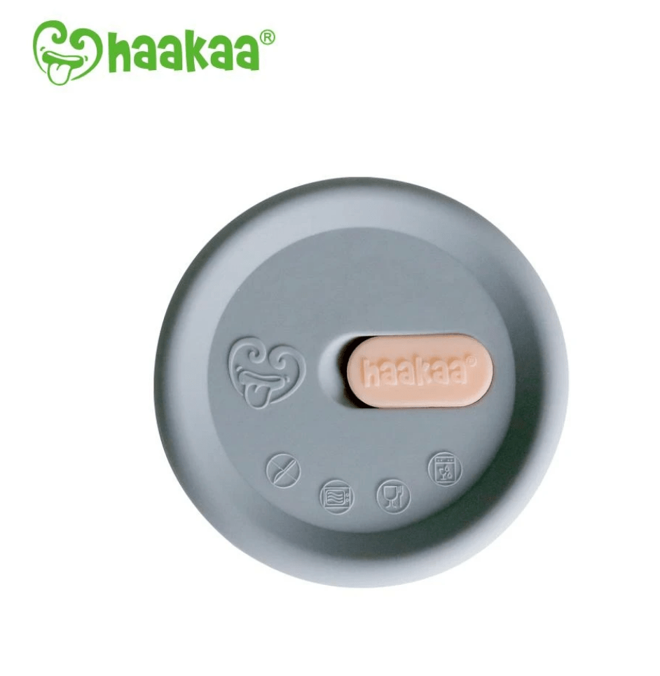Haakaa Grey Silicone Lid ~ fits all pumps-Lactation Aids-Birth Supplies Canada