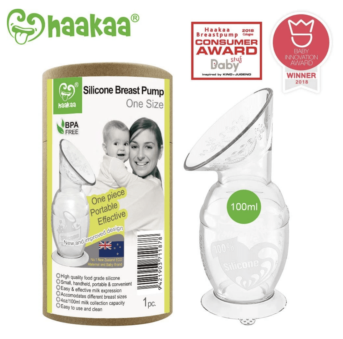 Haakaa Silicone Breast Pump with Base 100 ml-Lactation Aids-Birth Supplies Canada