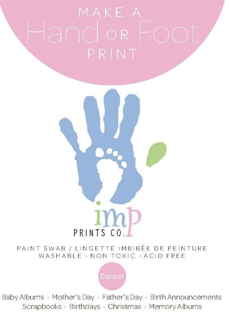 IMP Pink Paint Swabs ~ Footprints, Handprints-Gifts-Birth Supplies Canada