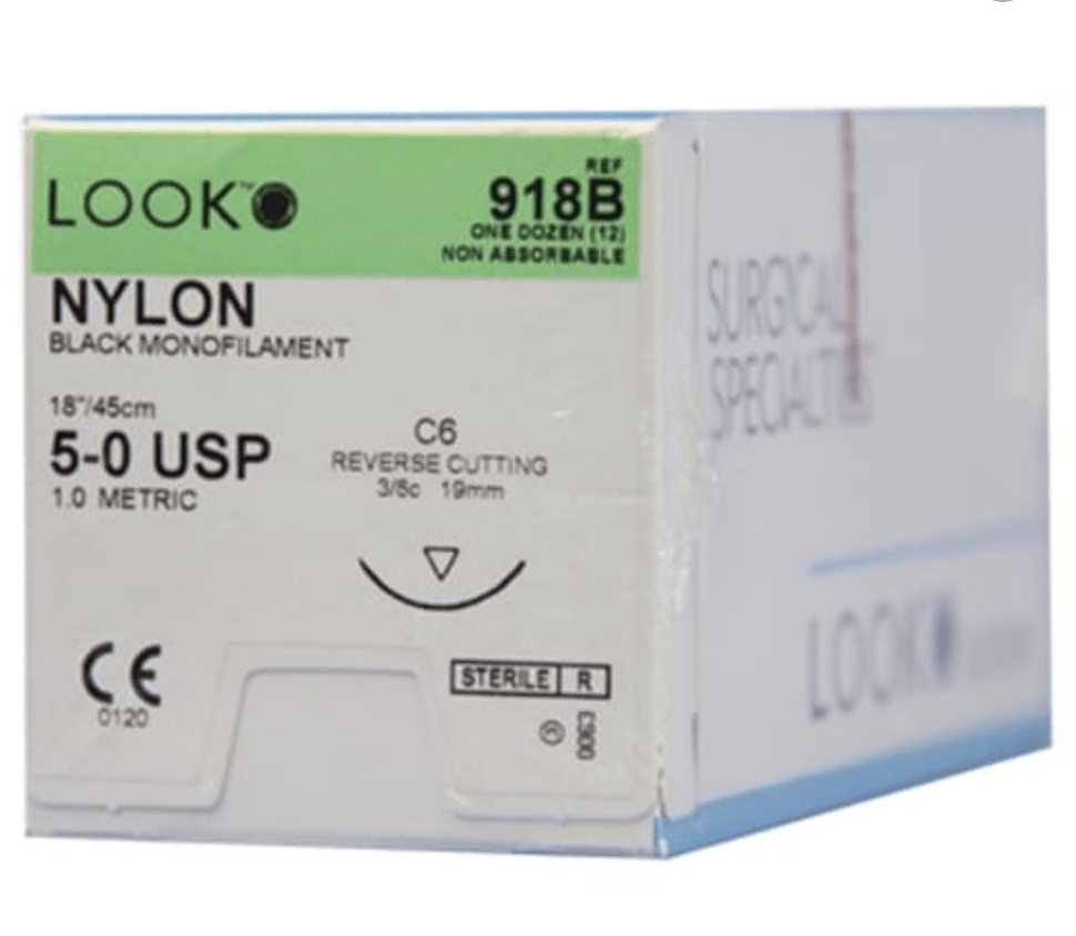 Look™ Non Absorbable Suture, Nylon-Suture Supplies-Birth Supplies Canada