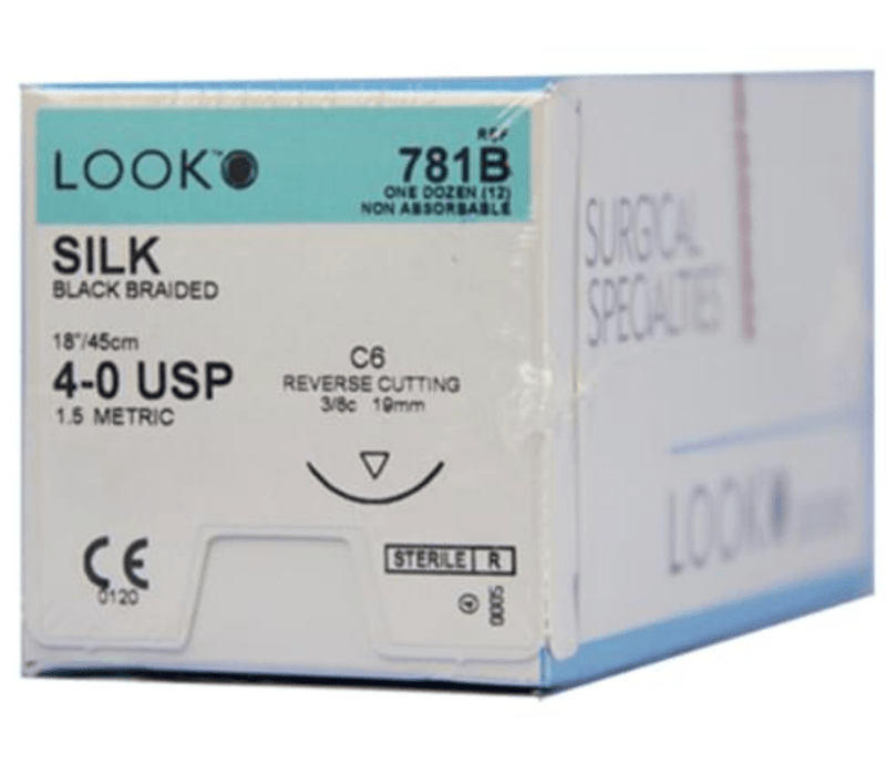 Look™ Non Absorbable Suture, Silk-Medical Devices-Birth Supplies Canada