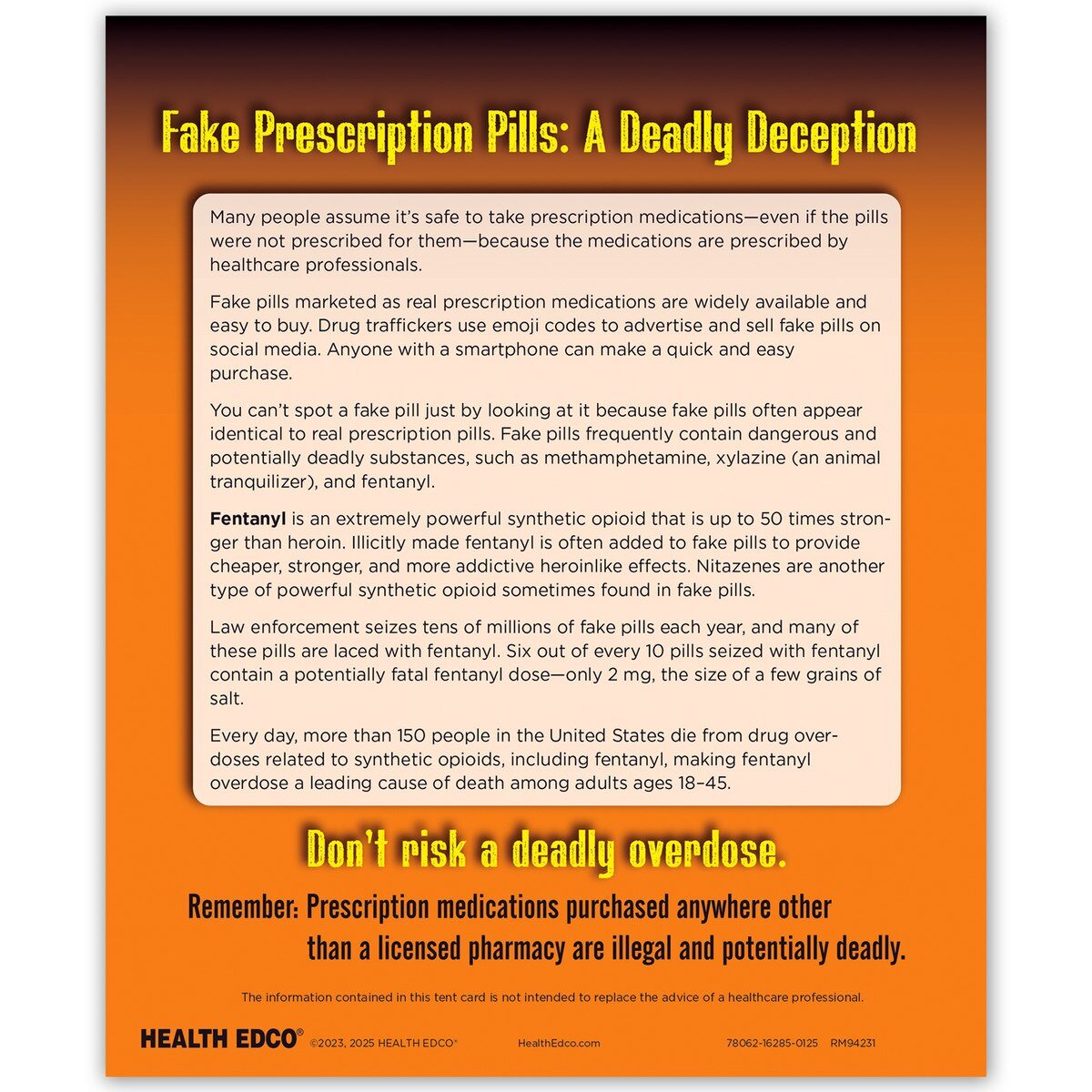 Pill Awareness 3-D Educational Display-Teaching Aids-Birth Supplies Canada