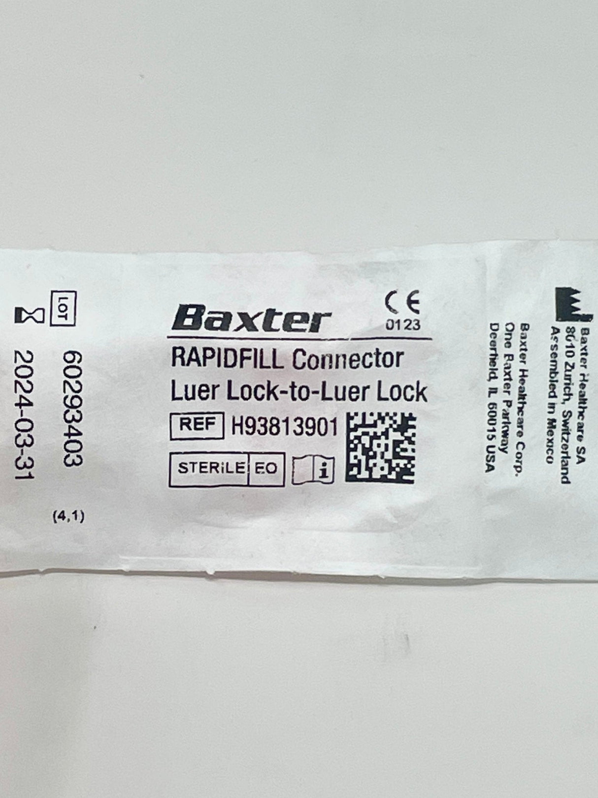 RAPIDFILL Connector, Luer Lock-to-Luer Lock, Red-IV Supplies-Birth Supplies Canada