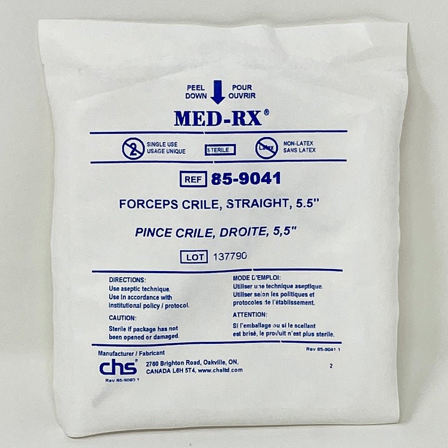 Sterile Crile Forceps (5.25 Inch) | Curved, Disposable-Instruments-Birth Supplies Canada