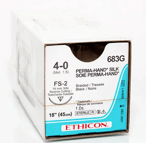 Sutures Silk, Black Braided | Ethicon-Medical Devices-Birth Supplies Canada