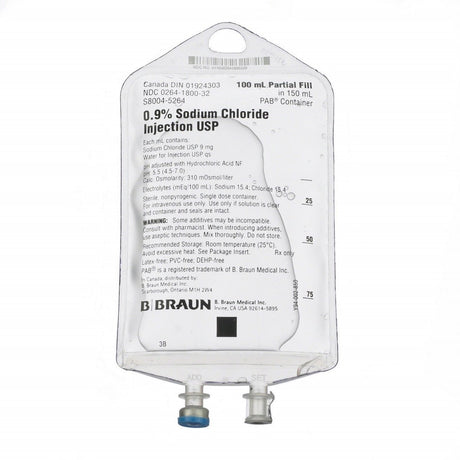 100mL Sodium Chloride 0.9% | BRAUN-IV Solutions-Birth Supplies Canada
