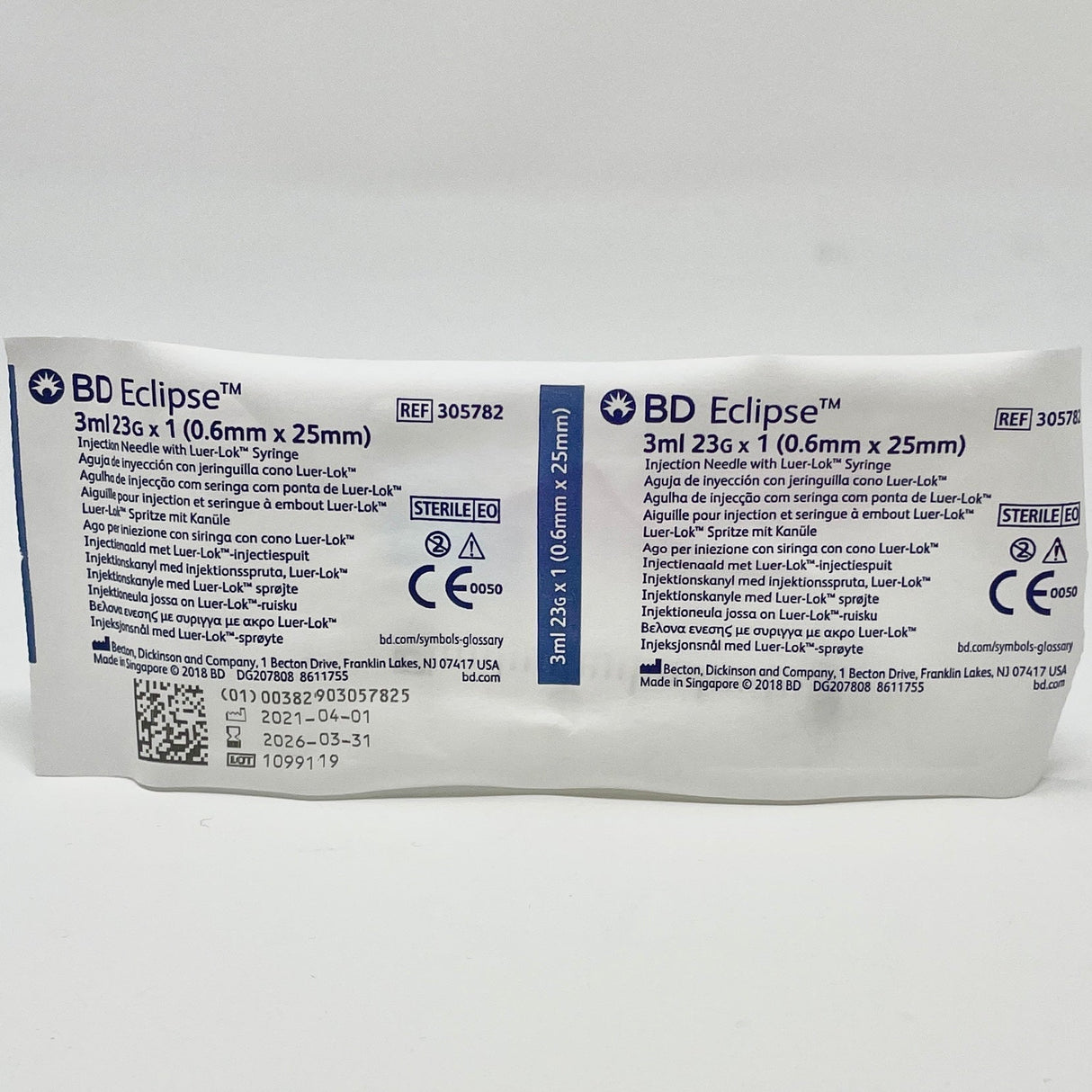 23G BD Eclipse Safety Syringe 3 mL with Attached Needle | BD-Needles-Birth Supplies Canada