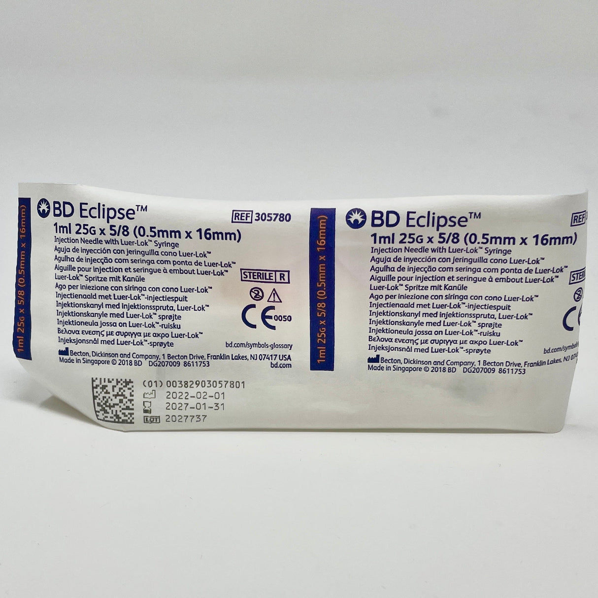 25G BD Eclipse Safety Syringe 3 mL with Attached Needle | BD-Needles-Birth Supplies Canada