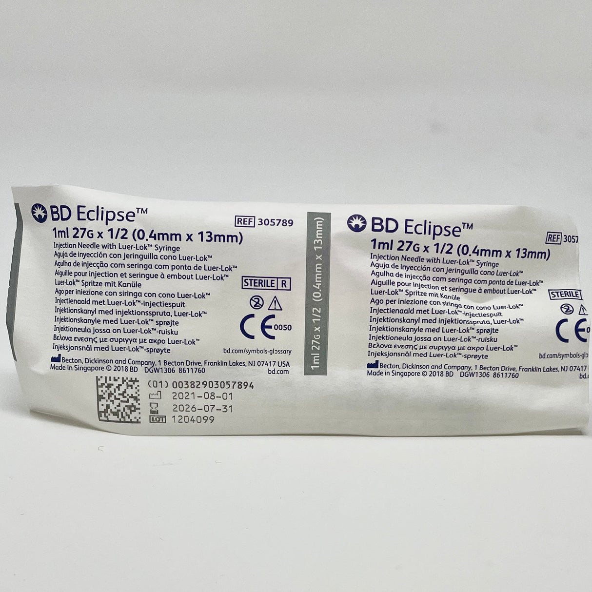 27G BD Eclipse Safety Syringe 3 mL with Attached Needle | BD-Medical Devices-Birth Supplies Canada