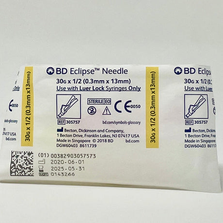 30G BD Eclipse Safety Needle with Pivoting Shield | BD-Needles-Birth Supplies Canada