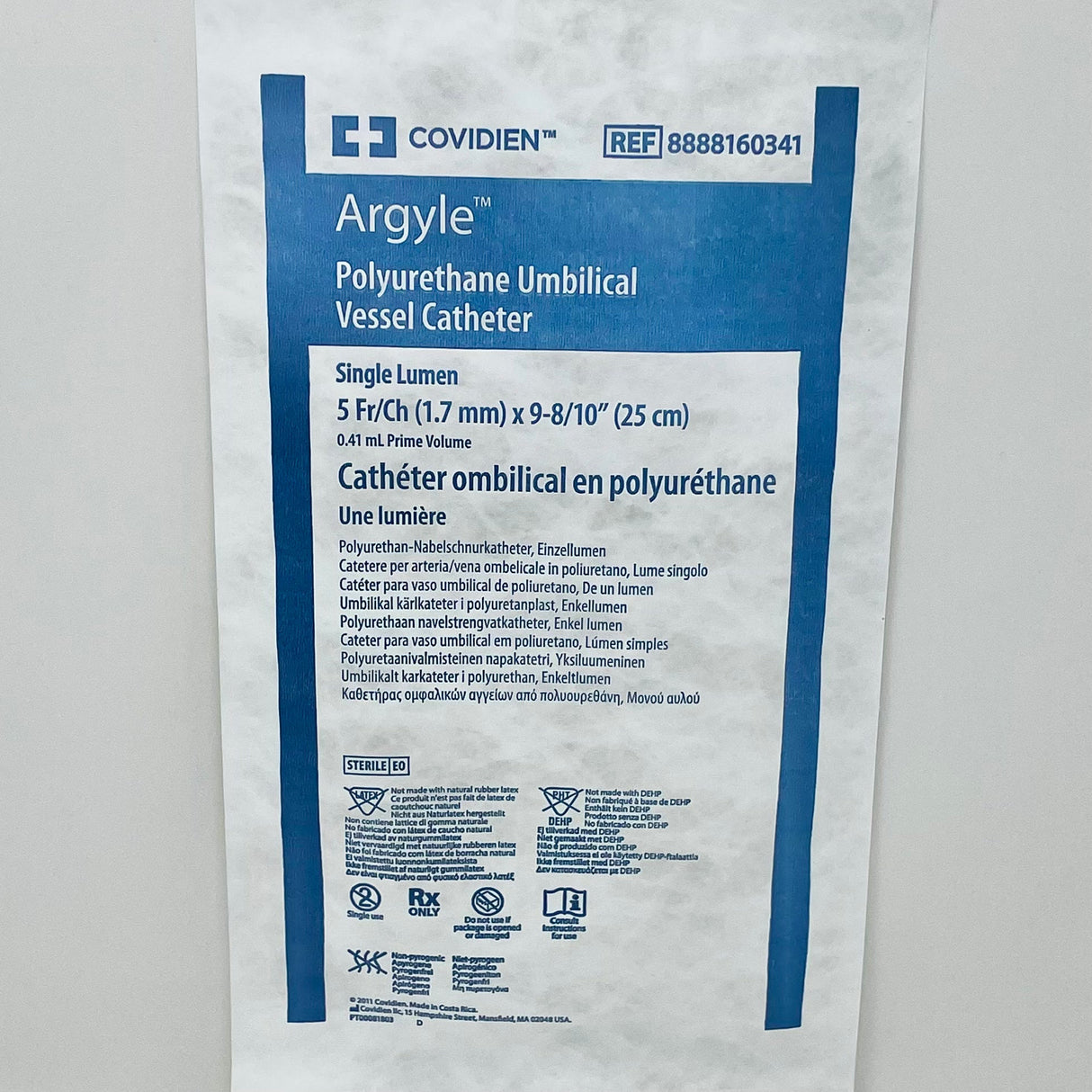 5 Fr Argyle Single-Lumen Umbilical Catheter Polyurethane (5Fr x 25cm) | Covidien-Obstetrics-Birth Supplies Canada