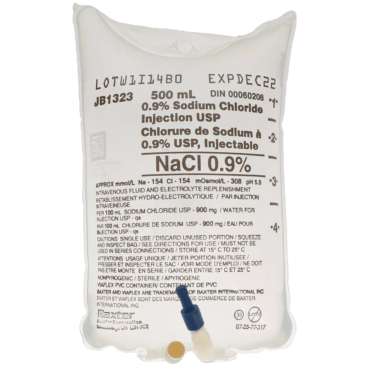 500ml Sodium Chloride 0.9 (Normal Saline) Baxter IV Solution from