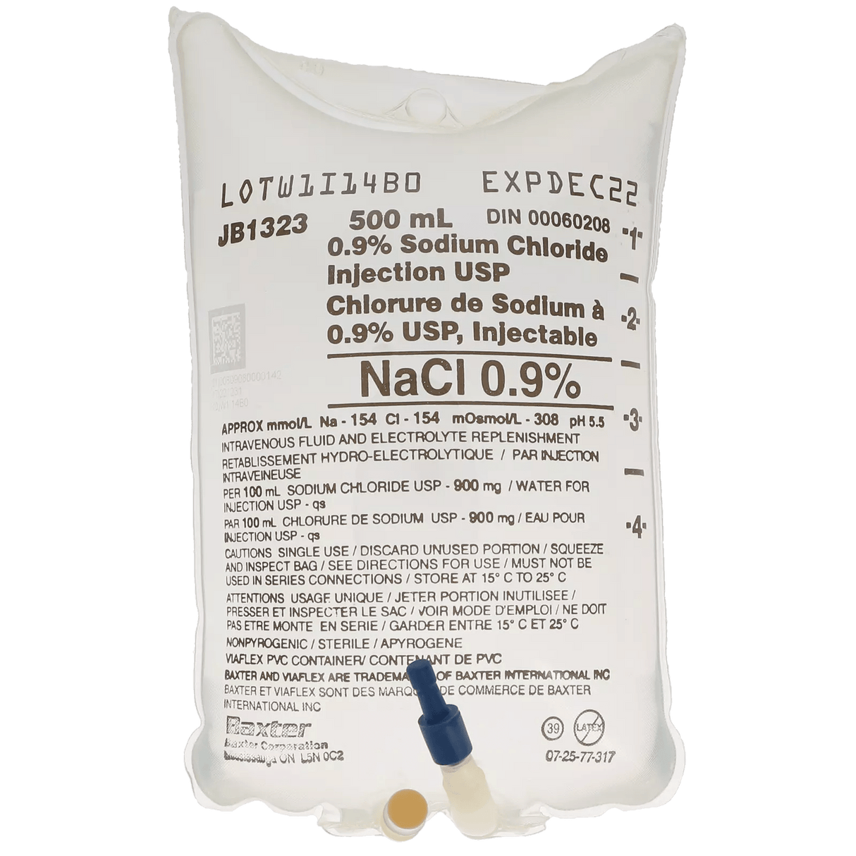 500ml Sodium Chloride 0.9% | BAXTER-IV Solutions-Birth Supplies Canada