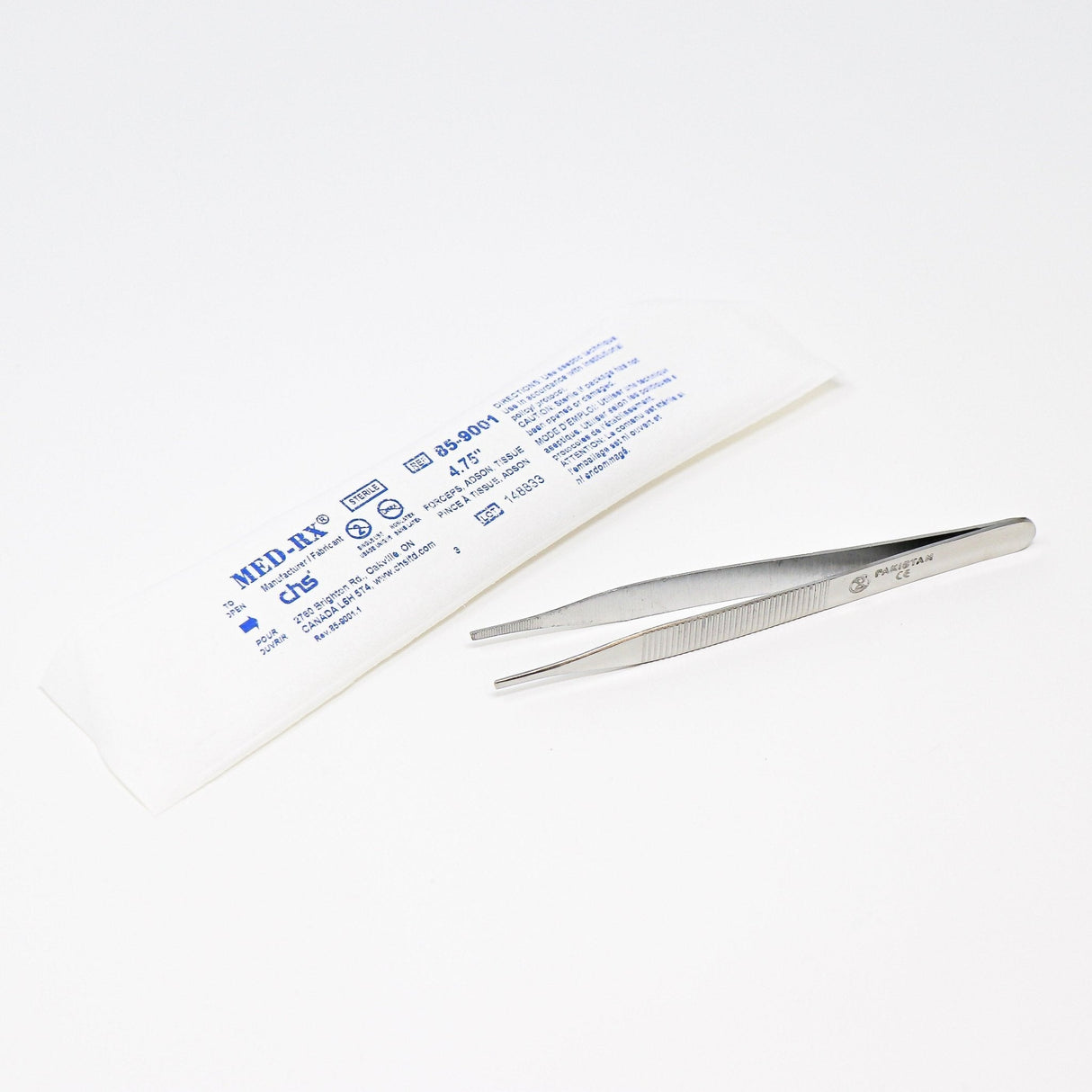 Adson Dressing Tissue Forceps Straight 4.75" | Sterile, Single-Use-Instruments-Birth Supplies Canada