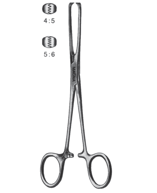 PRECISE CANADA Allis Tissue Forceps – 5x6 Teeth Surgical OB/GYN Locking Instrument