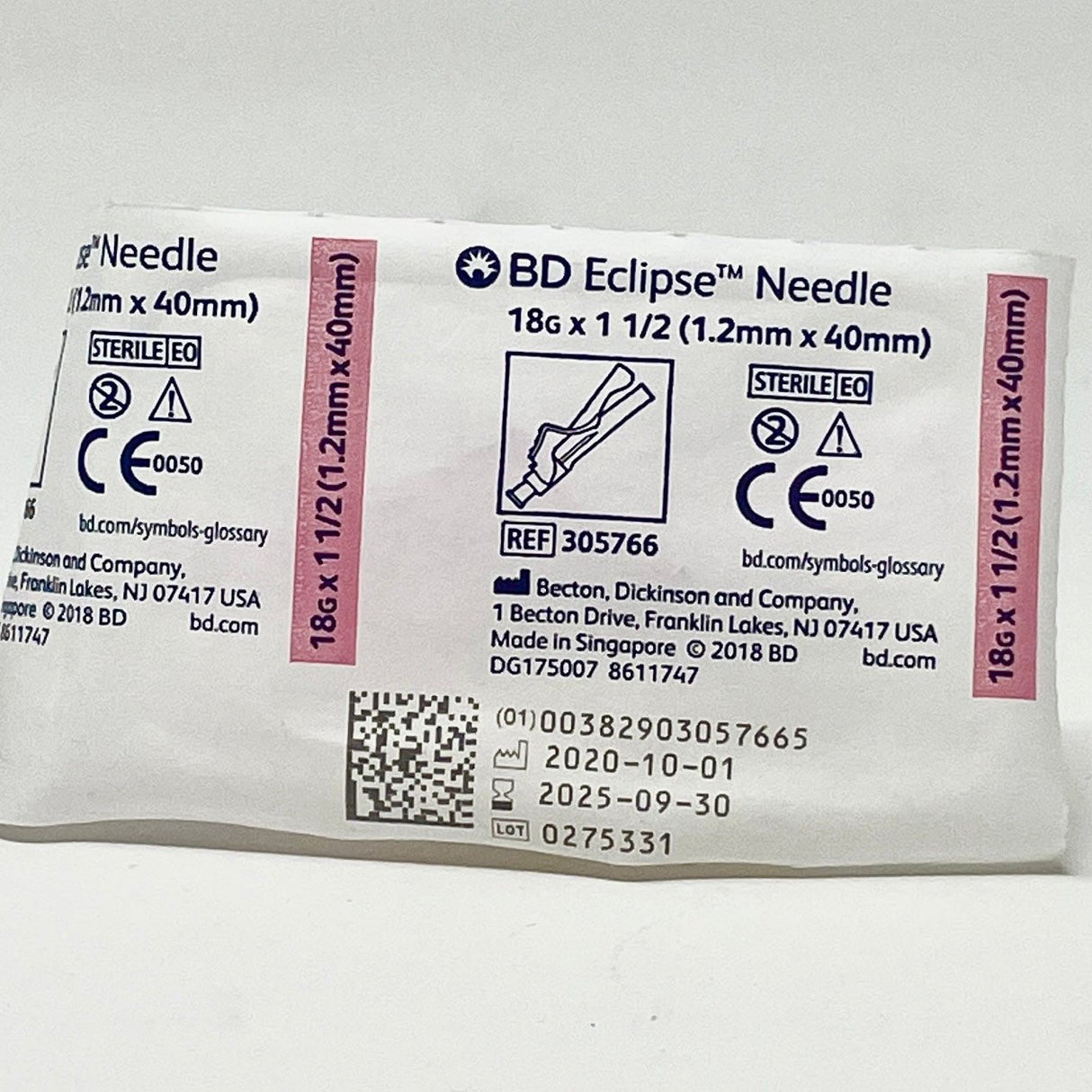 BD Eclipse Safety Needle 18G x 1.5" with Pivoting Shield | BD-Needles-Birth Supplies Canada