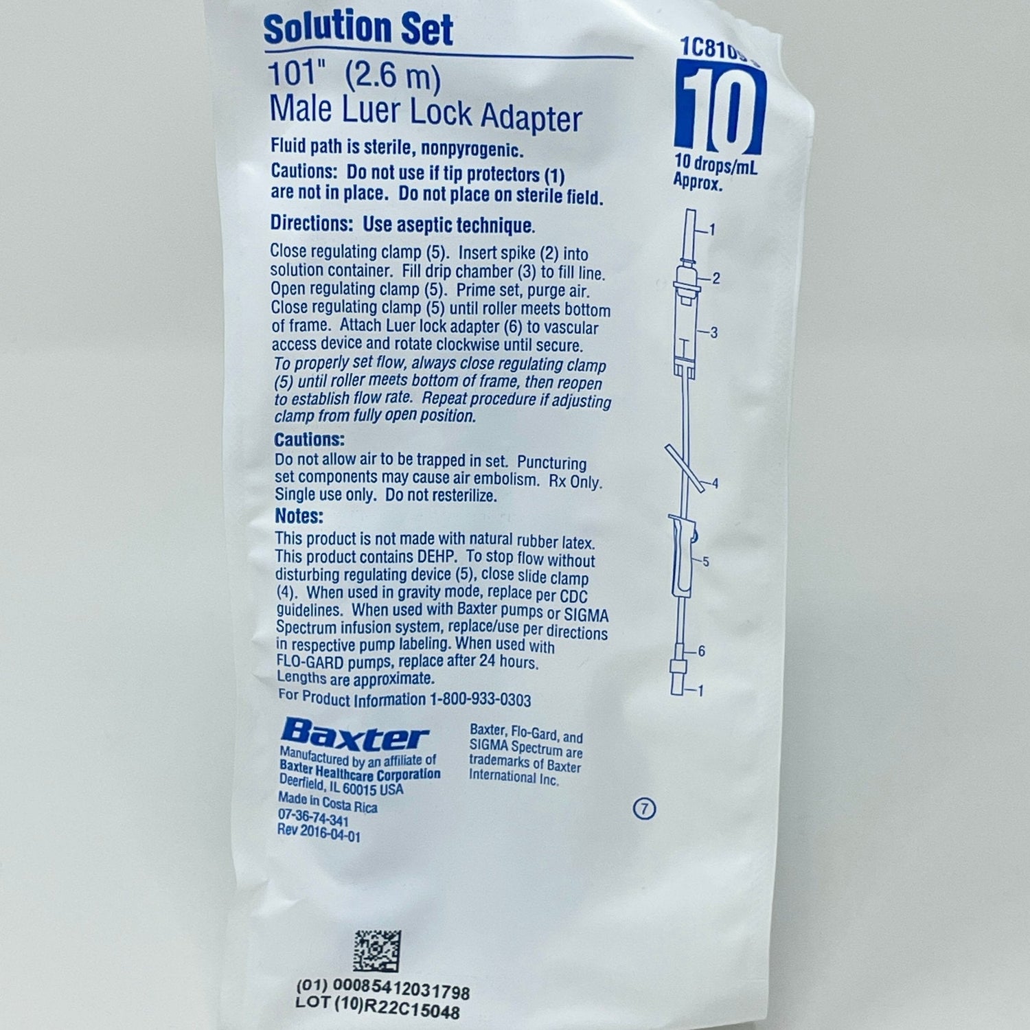 Basic Infusion Set Basic IV Solution Set 101 Inch Sigma Spectrum Volumetric Infusion Pump ...