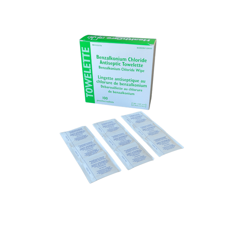 Benzalkonium Chloride Antiseptic Towelettes-Medical Supplies-Birth Supplies Canada