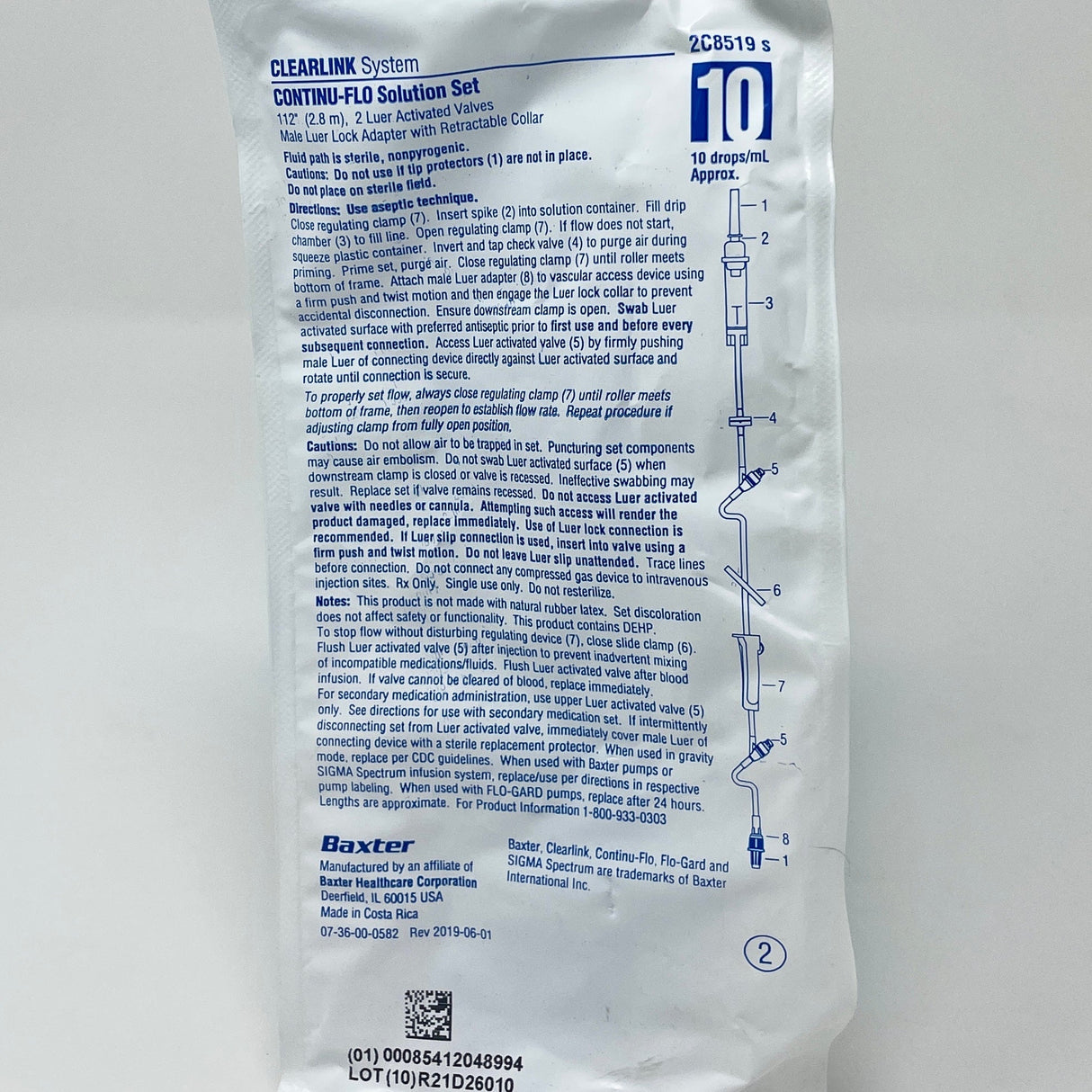 Clearlink Continu-Flo Solution Set, 10Drops/mL-IV Supplies-Birth Supplies Canada