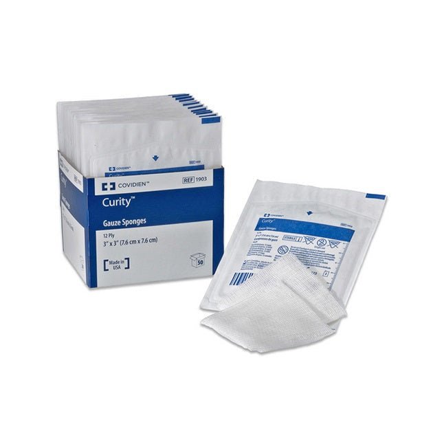 Curity Gauze Sponges 2" x 2" | Sterile, 8-Ply, Individually Wrapped-Gauze & Bandages-Birth Supplies Canada