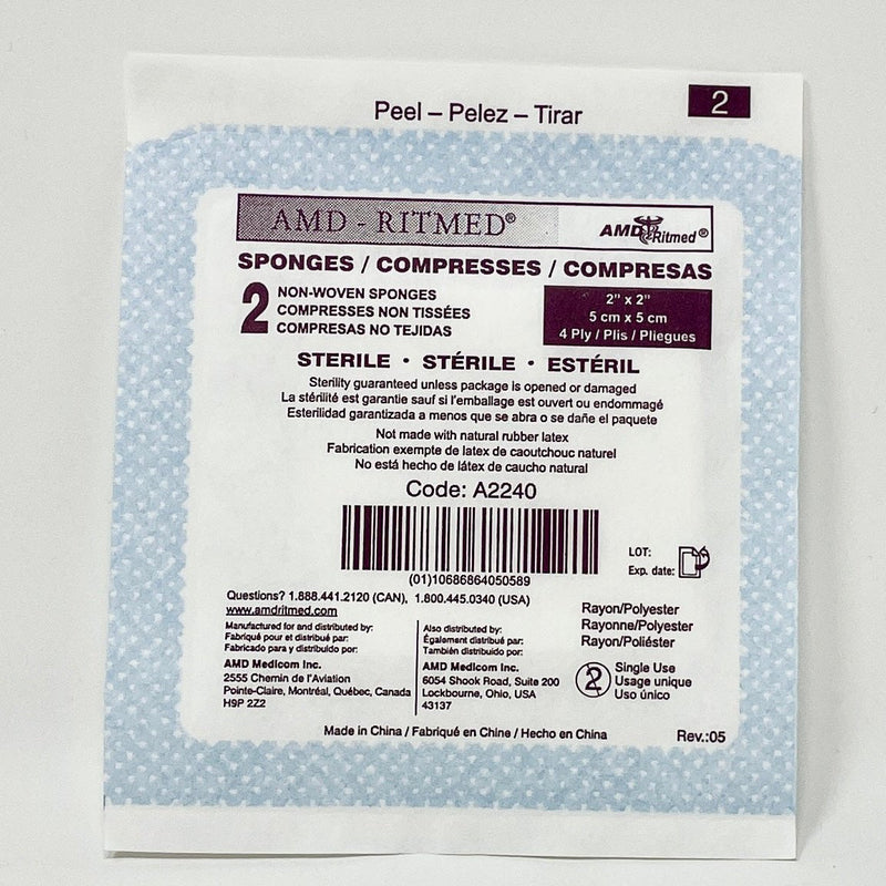Gauze Pads 2x2 ~ Sterile | AMD-Medical Supplies-Birth Supplies Canada