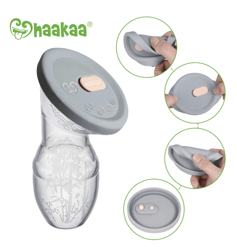 Haakaa Grey Silicone Lid ~ fits all pumps-Breastfeeding-Birth Supplies Canada