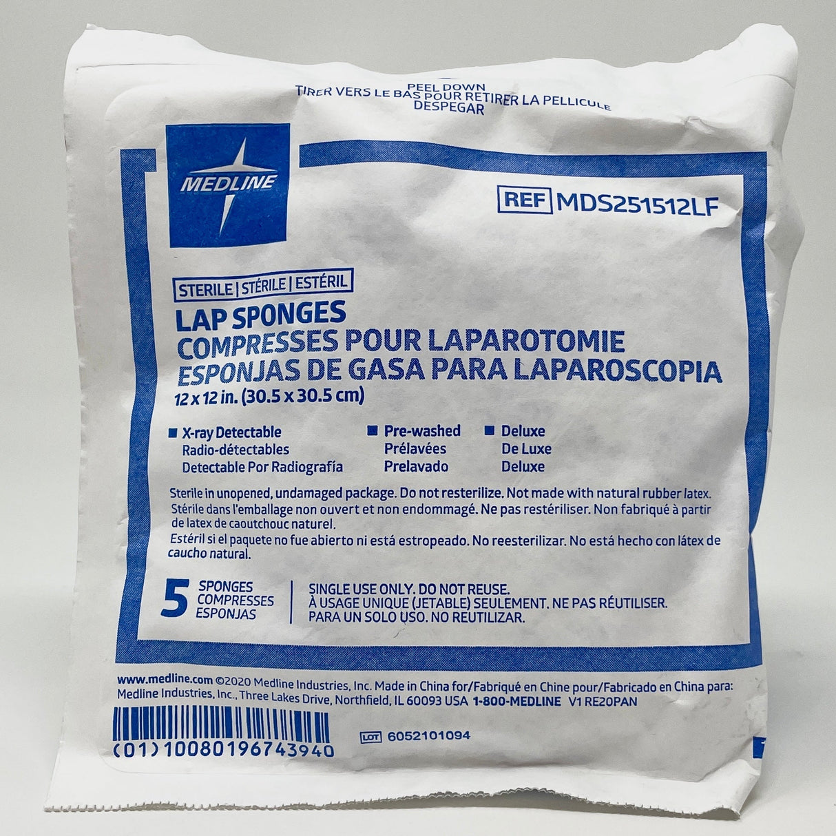 Lap Sponges (12 x 12 In) | 4 Ply Cotton-Medical Devices-Birth Supplies Canada