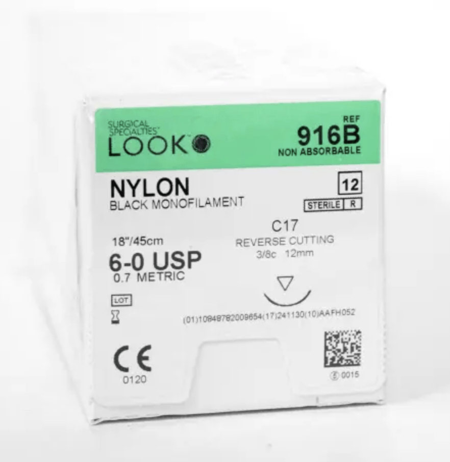 Look™ Non Absorbable Suture, Nylon-Suture Supplies-Birth Supplies Canada