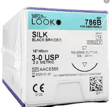 Look™ Non Absorbable Suture, Silk-Medical Devices-Birth Supplies Canada