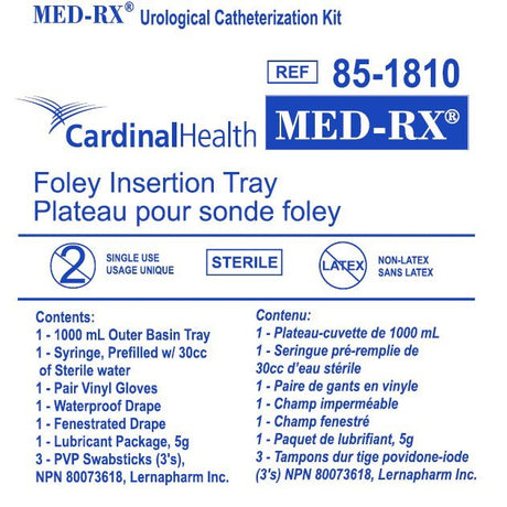 MED-RX Foley Catheter Tray - Latex free-Urology-Birth Supplies Canada