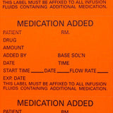 Medication Added Labels – Bright Orange-IV Supplies-Birth Supplies Canada