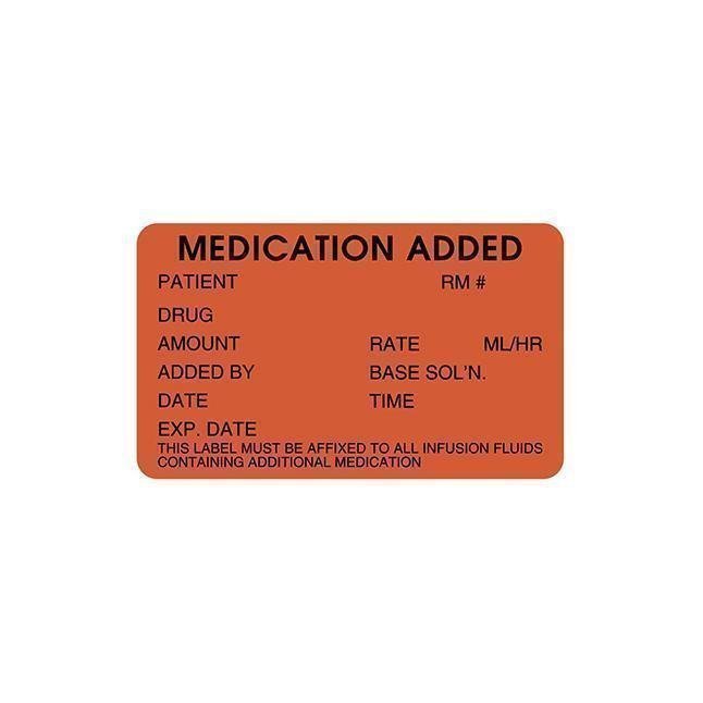 Medication Added Labels – Fluorescent-Non-Medical Supplies-Birth Supplies Canada