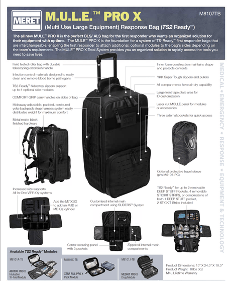 Meret M.U.L.E. PRO X EMS Response Bag-Bags & Storage-Birth Supplies Canada