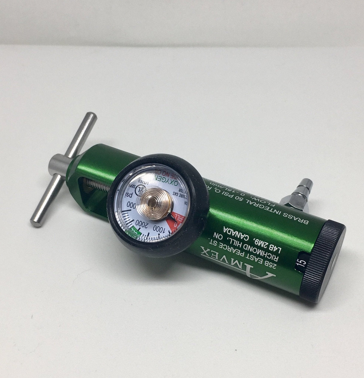 Oxygen Regulator ~ Adjustable Brass/Aluminum-Airways-Birth Supplies Canada