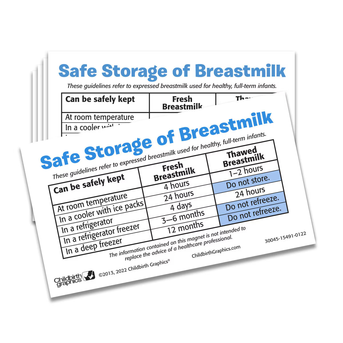 Safe Storage of Breastmilk Magnet (Pack of 50)-Teaching Aids-Birth Supplies Canada