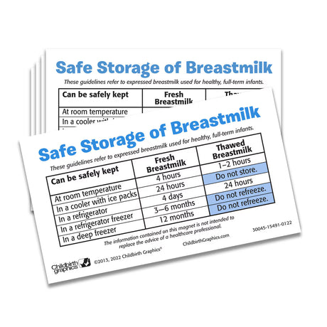 Safe Storage of Breastmilk Magnet (Pack of 50)-Teaching Aids-Birth Supplies Canada