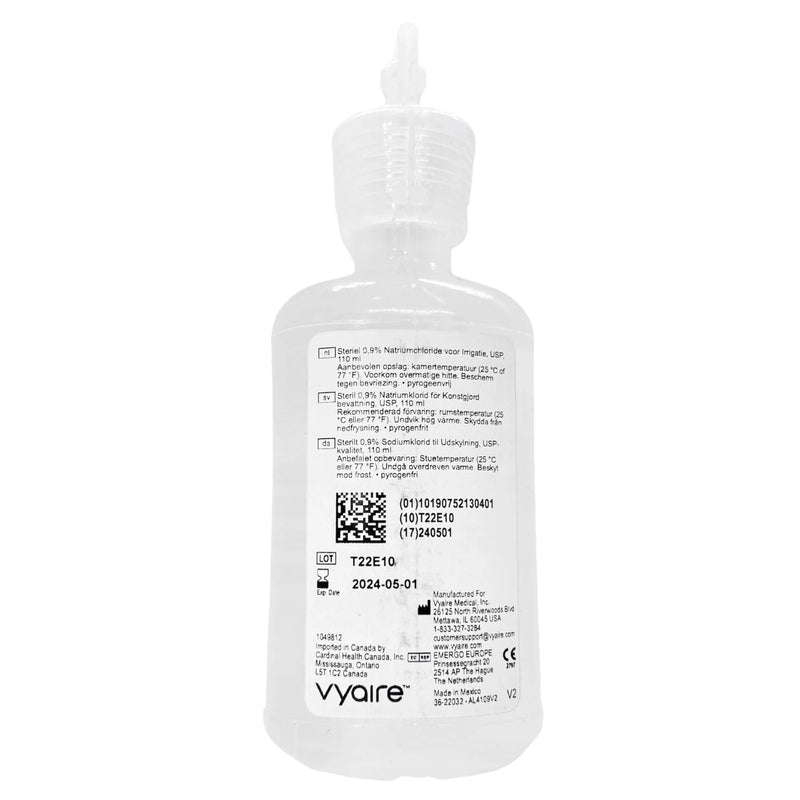 Sodium Chloride 0.9% Irrigation Solution, Sterile 110mL-IV Solutions-Birth Supplies Canada