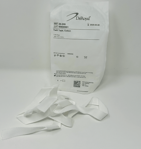Sterile Cotton Twill Tape (1/2" x 36") | Pre-Cut-Umbilical Cord Needs-Birth Supplies Canada