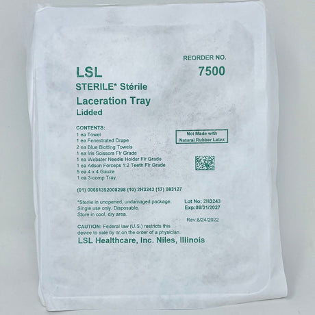 Sterile, Latex-Free Laceration Tray, Lidded-Wound Care-Birth Supplies Canada