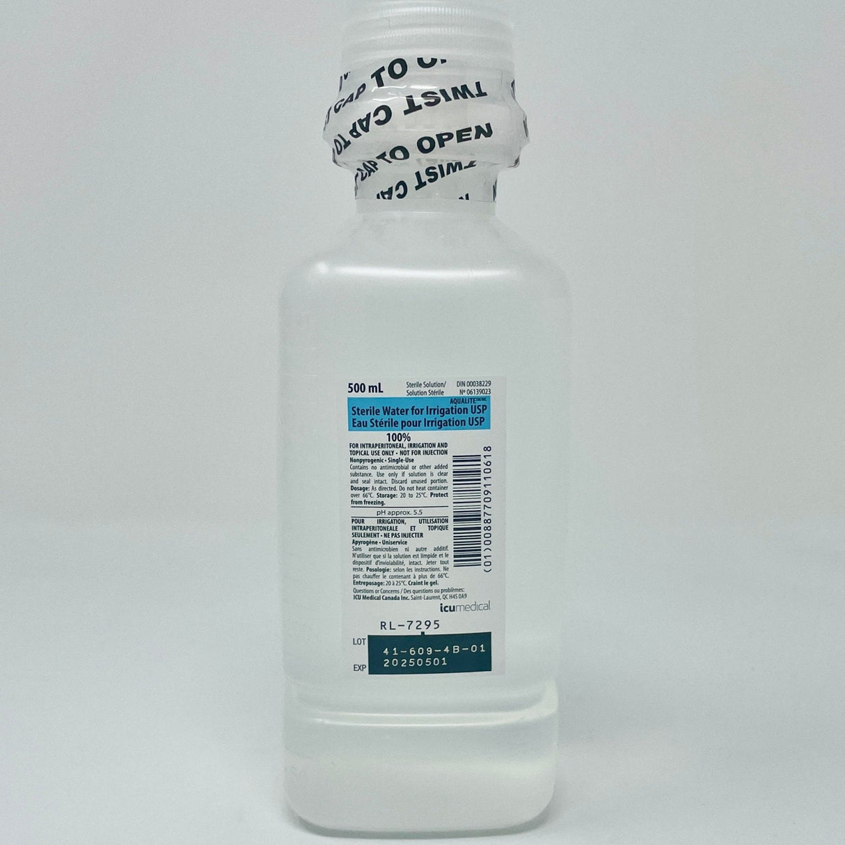 Sterile Water For Irrigation Bottle-IV Solutions-Birth Supplies Canada