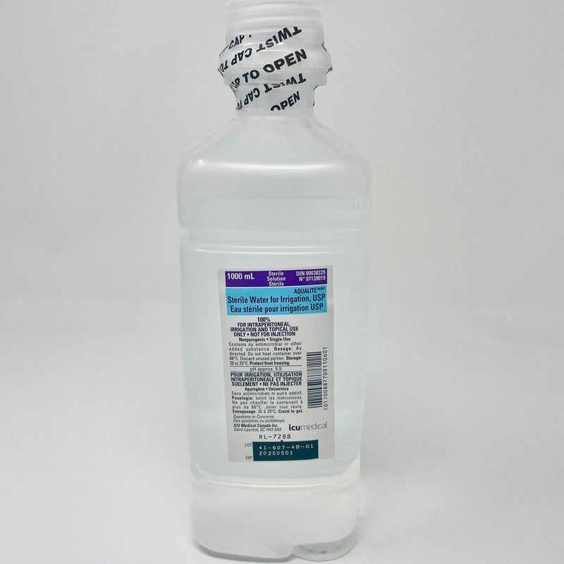Sterile Water For Irrigation Bottle-IV Solutions-Birth Supplies Canada