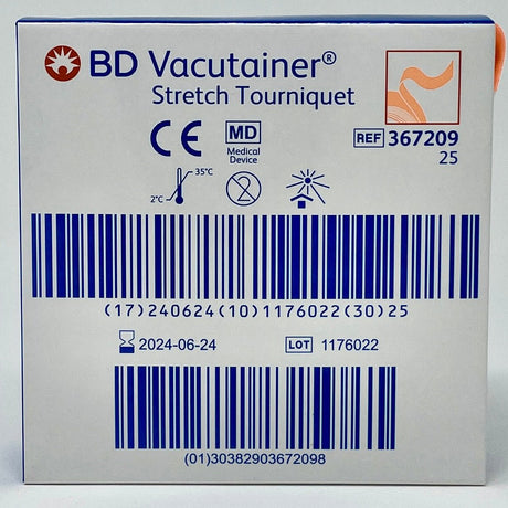 Stretch Tourniquet, 1" x 18", in Dispensing box - Latex free-IV Supplies-Birth Supplies Canada